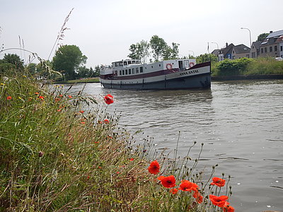 Cycletours Holidays Barges Anna Antal Side View